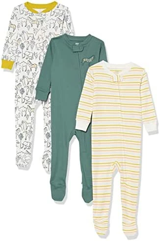 New 🌟 Amazon Essentials Unisex Toddlers And Babies' Snug-Fit Cotton Footed Sleeper Pajamas, Multipacks 😀 1 New 🌟 Amazon Essentials Unisex Toddlers And Babies' Snug-Fit Cotton Footed Sleeper Pajamas, Multipacks 😀
