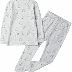 Best Pirce โ๏ธ Owlivia 100% Organic Cotton Baby Long/Short Sleeve Pajama Sets, Toddler Boy Girl 2-Piece Sleepwear Short Rabbit Gray ๐