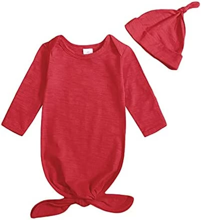 Hot Sale ๐ OPAWO Newborn Baby Cotton Sleeper Gown Unisex Knotted Sleeping Bag Romper Coming Home Outfits With Mitten Cuffs 0-6 Months Red 2 ๐ 8 Hot Sale ๐ OPAWO Newborn Baby Cotton Sleeper Gown Unisex Knotted Sleeping Bag Romper Coming Home Outfits With Mitten Cuffs 0-6 Months Red 2 ๐ - Image 8