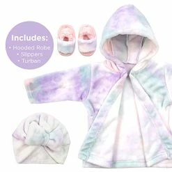 Wholesale 👏 Rising Star Baby Robe - Soft Bath Towel Robe Spa Set - Baby Bathrobe Towel & Slippers For Boys + Turban For 👧 Girls Robe Set Tie Dye ⭐ -Sleepwear & Robes Sales 41sFSLlOpXL