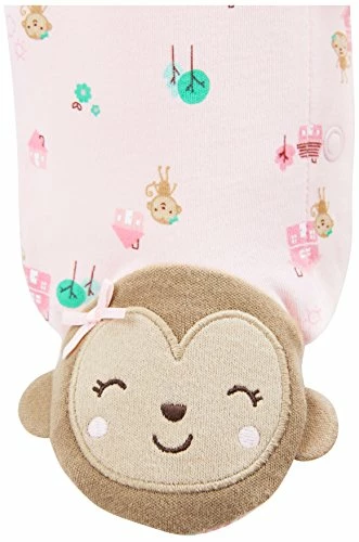 Best deal 🥰 Simple Joys By Carter's Baby 👧 Girls' Cotton Snap Footed Sleep And Play, Pack Of 2 Pink, Animal/dots 💯 3 Best deal 🥰 Simple Joys By Carter's Baby 👧 Girls' Cotton Snap Footed Sleep And Play, Pack Of 2 Pink, Animal/dots 💯 - Image 3