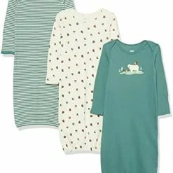 Flash Sale 🛒 Amazon Essentials Unisex Babies' Cotton Sleeper Gowns, Pack Of 3 Blue, Sea Life 🔥 -Sleepwear & Robes Sales 41swrA6FsQL. AC