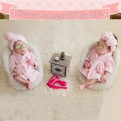 Best reviews of ⌛ 5PCS Newborn Photography Outfits, Baby Bathrobes Bath Towel Outfit With Slippers Photo Props For 👧 Girls And Boys Pink 👍 -Sleepwear & Robes Sales 41tIaPLFDQL