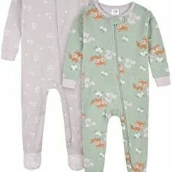 Cheap 🎁 Gerber Baby 👧 Girls' 2-Pack Footed Pajamas Rose Garden Yellow 👍 -Sleepwear & Robes Sales 41tel4RHb6L. AC