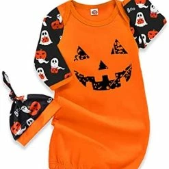Deals 🌟 Newborn Baby Girl Little Sister Sleeper Gown Stripe Long Sleeve Nightgown Outfit 🧛 Halloween1 🌟 -Sleepwear & Robes Sales 41thCZRphEL. AC