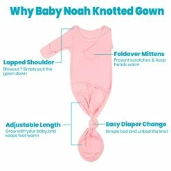 Best Sale 🤩 Newborn Baby Knotted Gown, Super Soft Silky Infant Long Sleeve Sleeper For Baby Girl And Boy Sleeping Bag With Hat Light Purple 🔔 -Sleepwear & Robes Sales 41uIxggjcgL