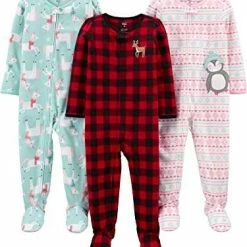 Budget ❤️ Simple Joys By Carter's Toddlers And Baby 👧 Girls' Loose-Fit Flame Resistant Fleece Footed Pajamas, Pack Of 3 Polar Bear/pig/fox 🤩 -Sleepwear & Robes Sales 41xy5tVmtWL. AC