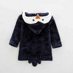 Best Sale 🎁 Mousmile Toddler Baby Coral Fleece Bathrobe Winter Cartoon Penguin Bath Wrap Towel Cozy Blanket Sleepwear For Boys 👧 Girls 🌟 -Sleepwear & Robes Sales 41y5uhpTxuL