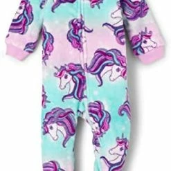 Hot Sale 😀 The Children's Place Baby Toddler 👧 Girls Snug Fit 100% Cotton Zip-Front One Piece Footed Pajama Radiance Unicorn 🛒 -Sleepwear & Robes Sales 41zBoRmJ3pL. AC
