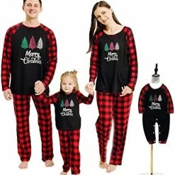 Best deal 🔔 Haokaini 🎄 Christmas Pajamas Family Matching Sleepwear Xmas Nightgown For All Of Families Black/kids 😀 -Sleepwear & Robes Sales 511FgKBUeFL. AC 2