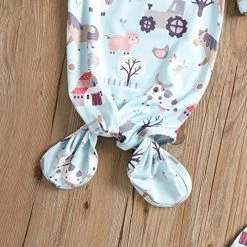 Cheapest 👏 Fuzbavo Newborn Baby 👧 Girls Boys Cotton Sleeper Gown Infant Knotted Gown Hat Set … Pink ✔️ -Sleepwear & Robes Sales 516ZrNbS0BL