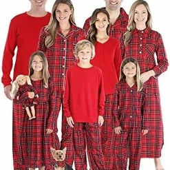 Top 10 🔔 SleepytimePJs 🎅 Christmas Family Matching Plaid Flannel Pajama Pj Sets 🎁 -Sleepwear & Robes Sales 517MJWFBHqL. AC
