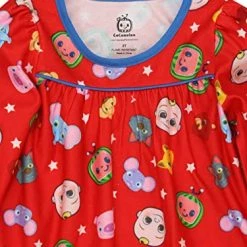 Coupon 🥰 Cocomelon Infant And Toddler 👧 Girls Flannel Granny Gown Nightgown Pajamas Red 😀 -Sleepwear & Robes Sales 519PgMvBhHL
