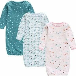 Deals ❤️ Baby Newborn Gown, 3 Packs Baby Sleeping Bag, Long Sleeve Sleep Sack, Cotton Cloths For Newborn Boys 👧 Girls 0-12 Months Unicorn+cloud+snowflake 🌟 -Sleepwear & Robes Sales 51C3F8NPlyS. AC