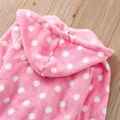 Hot Sale 😍 Baby Boys 👧 Girls Hooded Bathrobe Clothes Toddler Winter Flannel Thick Warm Night-Robe Soft Pajamas Towel Cloak Sleepwear A339 Pink 🥰 -Sleepwear & Robes Sales 51DCVuStFuL