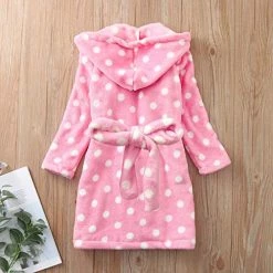 Hot Sale 😍 Baby Boys 👧 Girls Hooded Bathrobe Clothes Toddler Winter Flannel Thick Warm Night-Robe Soft Pajamas Towel Cloak Sleepwear A339 Pink 🥰 -Sleepwear & Robes Sales 51EP93cr9dL