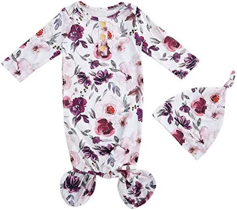 Brand new 🥰 FIOMVA Newborn Baby Girl Boy Nightgowns Organic Cotton Gowns Knotted Sleeping Bag With Hat Coming Home Outfit For Unisex Baby H-ribbed White 🧨 12 Brand new 🥰 FIOMVA Newborn Baby Girl Boy Nightgowns Organic Cotton Gowns Knotted Sleeping Bag With Hat Coming Home Outfit For Unisex Baby H-ribbed White 🧨 - Image 12