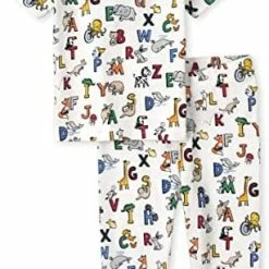 Deals 🔥 The Children's Place Unisex Baby And Toddler Short Sleeve Top And Pants Snug Fit 100% Cotton 2 Piece Pajama Sets Numbers ❤️