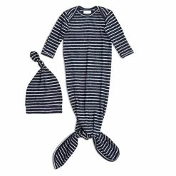 Promo 🎁 Aden + Anais Snuggle Knit Knotted Newborn Baby Gown & Hat Set-Heather Grey 🎁 -Sleepwear & Robes Sales 51Rw3k20lPL