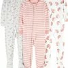 Top 10 🔥 Simple Joys By Carter's Toddlers And Baby 👧 Girls' Snug-Fit Footed Cotton Pajamas, Pack Of 3 Sweets/floral/kitten 👏