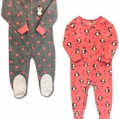 Coupon ๐ Babys And Toddlers Cozy Fleece Non-Slip Footed, Zip-Front, Blanket Sleepers For Sleep And Play - Pack Of 2 White/gray ๐