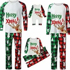 Deals ❤️ Christmas Pajamas For Family Matching Family ❄ Christmas Pajamas Set PJS Holiday Xmas Family Jammies Sleepwear ✔️ -Sleepwear & Robes Sales 51UYnqsAtFL. AC