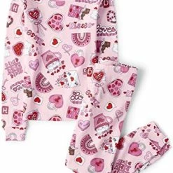 Promo ⭐ The Children's Place 2 Pc Family Matching Pajamas Sets, Snug Fit 100% Cotton, Big Kid, Toddler, Baby Vday Love Multi 😍 -Sleepwear & Robes Sales 51UlgeyoNSL. AC