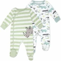 Top 10 ✨ Sleep And Play Footies Organic Cotton, Set Of Two, Sleepers Turtle Print 🔥 -Sleepwear & Robes Sales 51W3WEB6R4L. AC