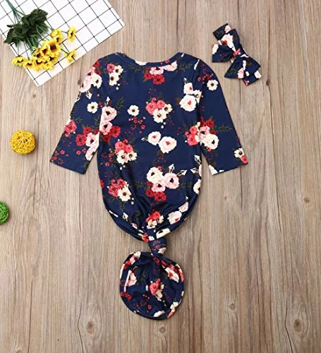 Cheap 🔔 Newborn Baby Long Sleeve Knotted Floral New Coming Home Outfit Toddler Clothes Aa1 Blue 😍 6 Cheap 🔔 Newborn Baby Long Sleeve Knotted Floral New Coming Home Outfit Toddler Clothes Aa1 Blue 😍 - Image 6