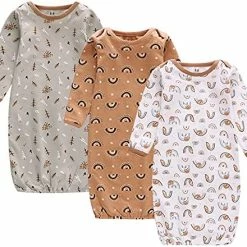 Deals ❤️ Baby Newborn Gown, 3 Packs Baby Sleeping Bag, Long Sleeve Sleep Sack, Cotton Cloths For Newborn Boys 👧 Girls 0-12 Months Unicorn+cloud+snowflake 🌟 -Sleepwear & Robes Sales 51XChVurGQS. AC
