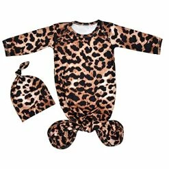 Coupon ❤️ Mikccer Baby Newborn Knotted Gown 0-6 Months, Soft Breathable Sleeper Gowns, Babies Girl Coming Home Outfit Infant Watercolor Flowers Nightgowns With Headband Set 👍 -Sleepwear & Robes Sales 51bha1mL7GL