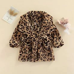 Budget โจ Mubineo Toddler Baby Girl Boy Comfy Thick Solid Color Plush Robe Unisex Bathrobe Z1 Animal Leopard ๐