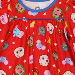 Coupon 🥰 Cocomelon Infant And Toddler 👧 Girls Flannel Granny Gown Nightgown Pajamas Red 😀 -Sleepwear & Robes Sales 51f2qMzgEGL