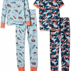 Promo 😍 Amazon Essentials Unisex Babies, Toddlers And Kids' Snug-Fit Cotton Pajama Sleepwear Sets Shooting Star 🔥 -Sleepwear & Robes Sales 51iHX1HFpMS. AC