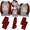 Discount 😉 IFFEI Matching Family Pajamas Sets 🎁 Christmas PJ's With Letter And Plaid Printed Long Sleeve Tee And Bottom Loungewear 😉
