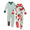 Budget 😀 HonestBaby Baby 2-Pack Organic Cotton Snug-fit Footed Pajamas Butterfly Garden 🎁