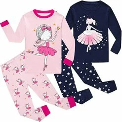 Best Pirce 😍 Girls Dinosaur Pajamas Long Sleeve Unicorn Sleepwear Pajama Cute Princess Pjs For Toddler Clothes 2-7 Years 5# 4pcs-dinosaur Girl Sets 💯 -Sleepwear & Robes Sales 51qAmGYYVmL. AC