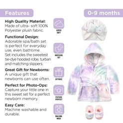 Wholesale 👏 Rising Star Baby Robe - Soft Bath Towel Robe Spa Set - Baby Bathrobe Towel & Slippers For Boys + Turban For 👧 Girls Robe Set Tie Dye ⭐ -Sleepwear & Robes Sales 51vxArWUYEL