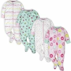 Best reviews of 🎉 Onesies Brand Baby 👧 Girls' 4-Pack 'N Play Footies Multi Pack Pink Sweet Treats ⌛ -Sleepwear & Robes Sales 51wn pmocqL. AC 1