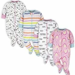 Best reviews of 🎉 Onesies Brand Baby 👧 Girls' 4-Pack 'N Play Footies Multi Pack Pink Sweet Treats ⌛ -Sleepwear & Robes Sales 51yJXmUJJL. AC 1