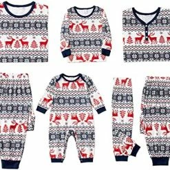 Cheapest ⌛ PATPAT Family 🎄 Christmas Pjs Matching Sets Reindeer And Snowflake Patterned Sleepwear Xmas PJS Set For Couples And Kids 😉 -Sleepwear & Robes Sales 615wfYffOnL. AC