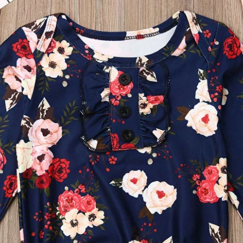 Cheap 🔔 Newborn Baby Long Sleeve Knotted Floral New Coming Home Outfit Toddler Clothes Aa1 Blue 😍 3 Cheap 🔔 Newborn Baby Long Sleeve Knotted Floral New Coming Home Outfit Toddler Clothes Aa1 Blue 😍 - Image 3